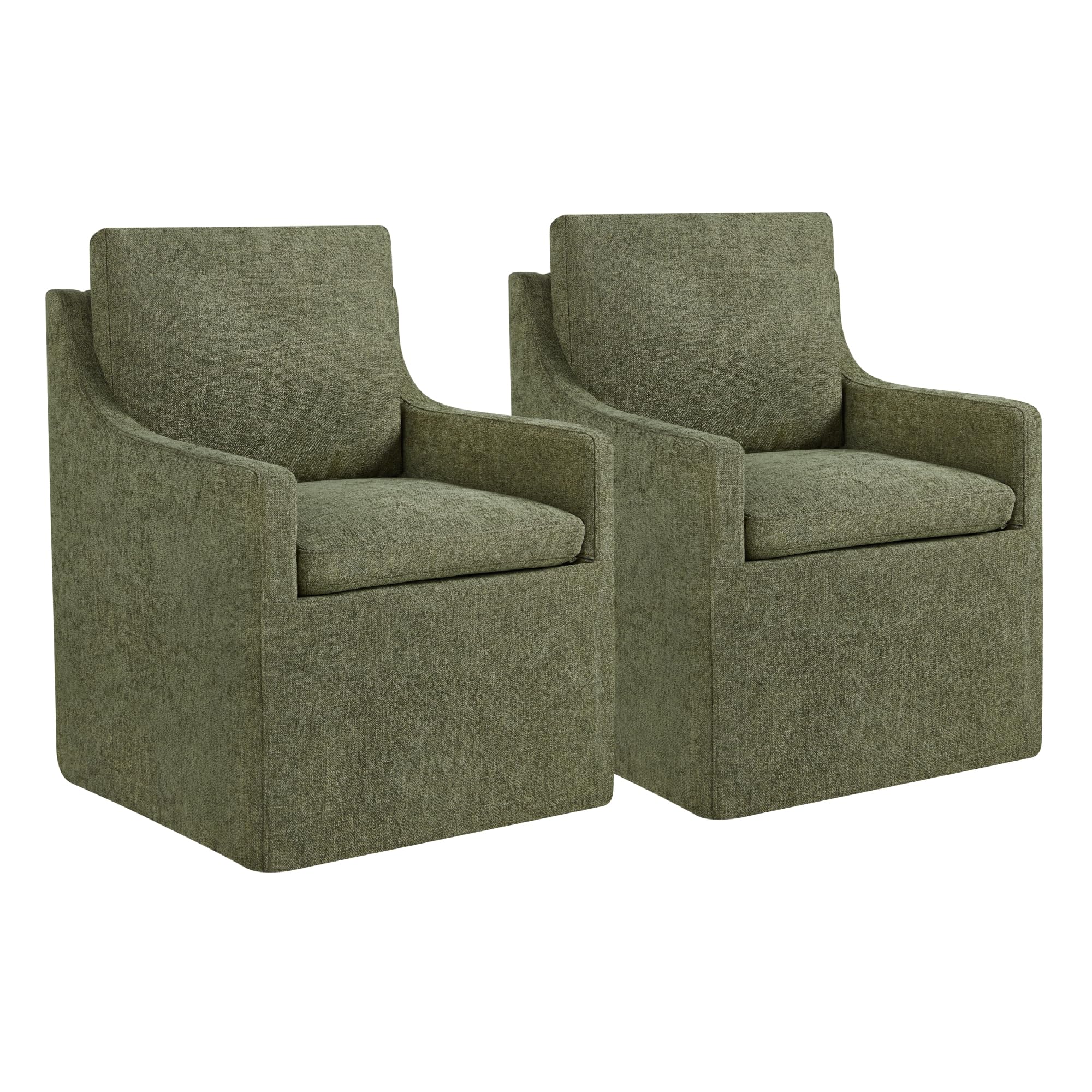 Photo 1 of **partial set-missing 1 box**
KISLOT Upholstered Dining Chairs with Casters Easy Assembly Modern Accent Armchair with Rollers for Diningroom Bedroom Livingroom Reading Room,Green,2 Box
