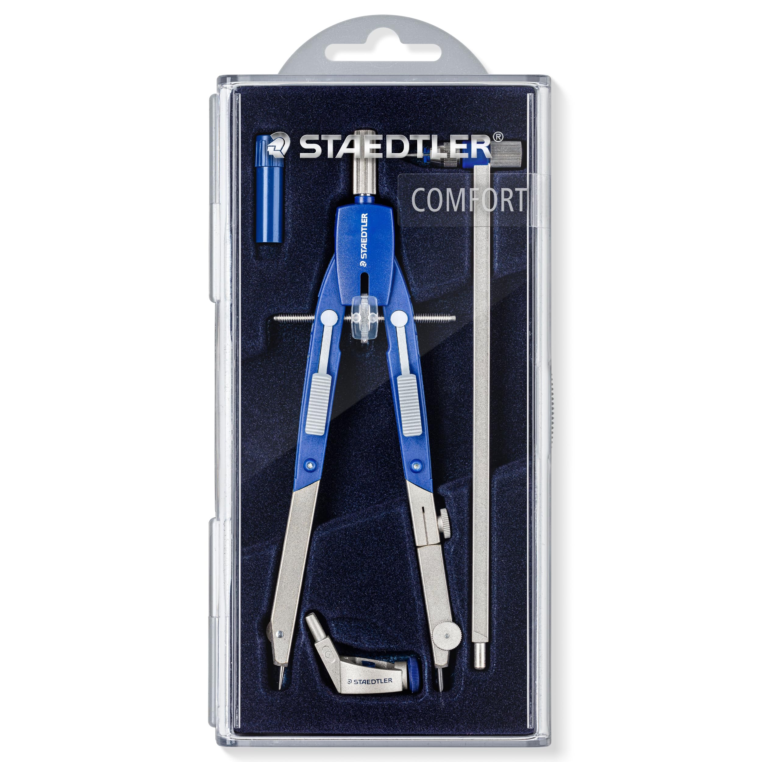 Photo 1 of (USED/FAIR) Staedtler Comfort 4 Pc Metal 6" Quick Setting Compass Set, 552 02