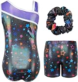 Gogokids Girls Three-Piece Gymnastics Set Leotard Shorts Hairband Sparkling view 8