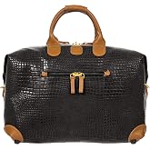 Bric&rsquo;s My Safari Soft-Sided Duffel Bag, 18" Carry-On Luggage, Leather Trim | Coated PVC, water-resistant, TSA lock. Luxury travel duffle bags for men and women. Easy carry Weekender size
