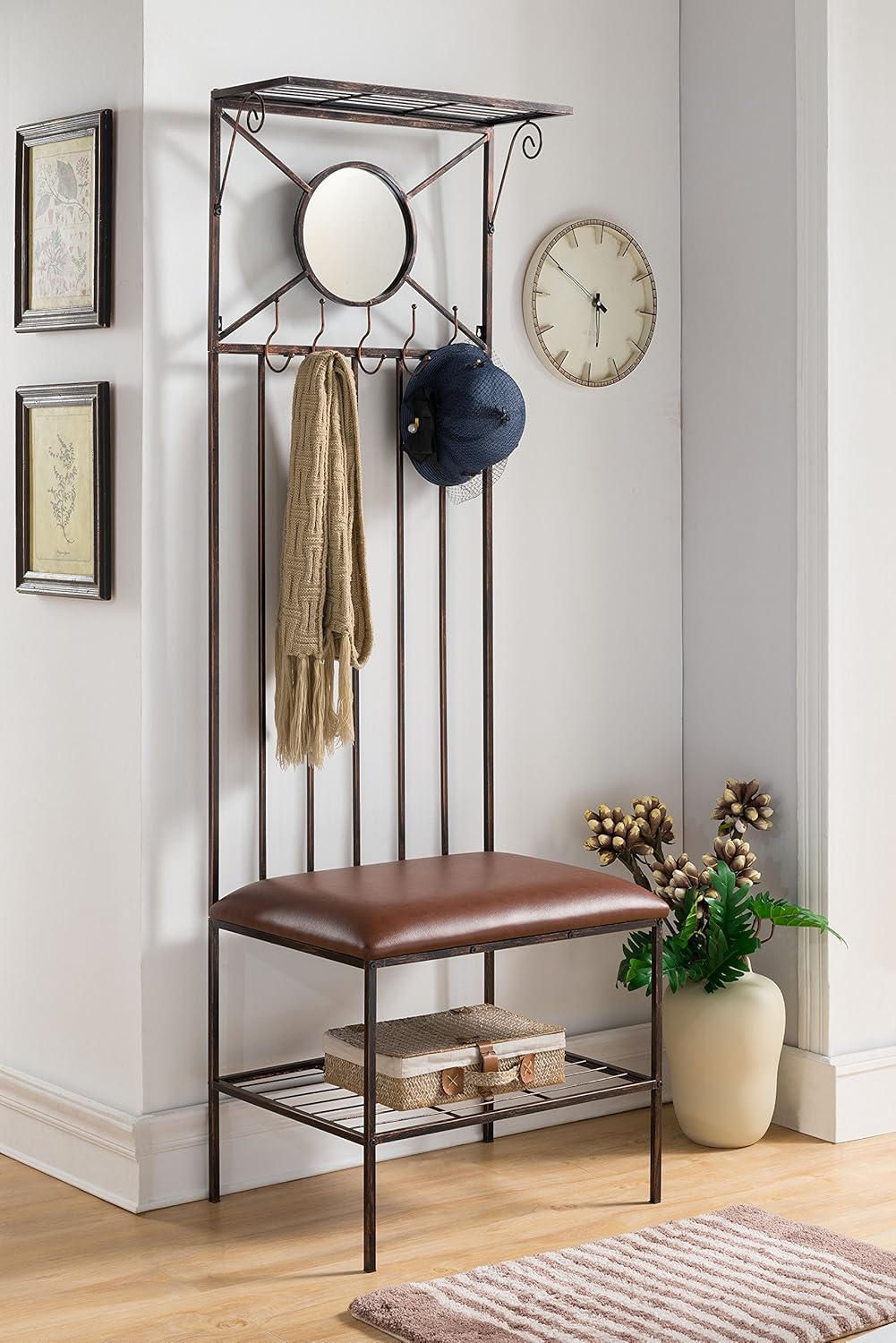 Best Shoe Bench With Coat Rack And Mirror
