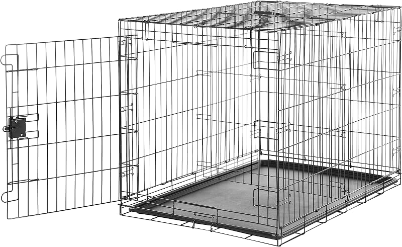 Amazon Basics XL Metal Dog Crate with Tray 106.7 x 71.1 x 76.2 cm Black