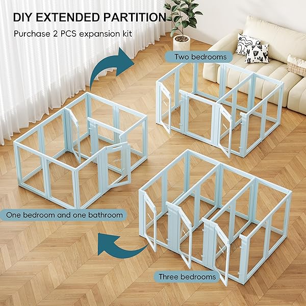 CLEAR ACRYLIC DOG PLAYPEN WITH DOOR – 30 INCH TALL PUPPY PLAYPEN – EASY ASSEMBLE PET FENCE – 8 PANEL INDOOR DOG PLAY PEN FOR PUPPIES/SMALL, MEDIUM (30 INCH HIGH, 8 PANEL)