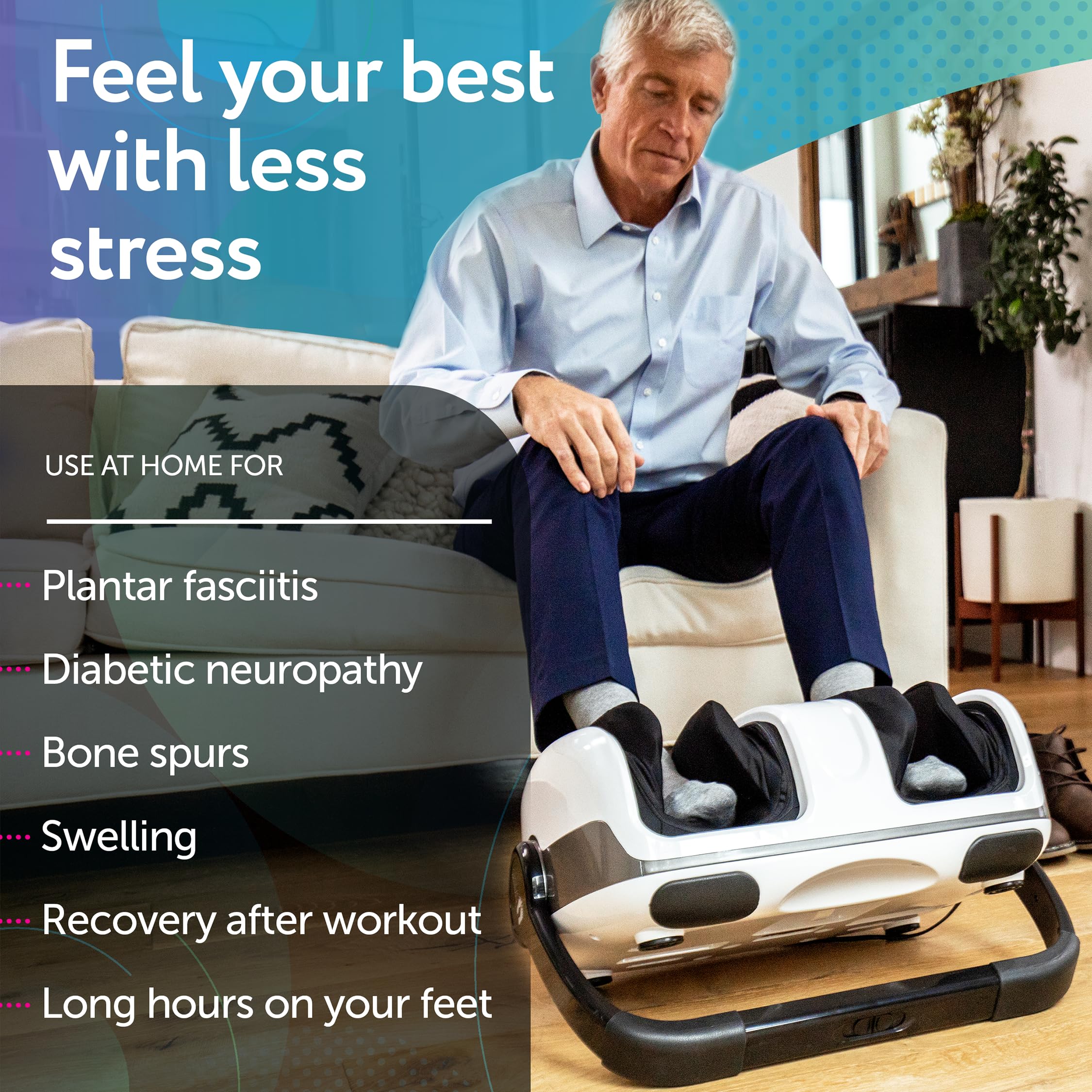 Cloud Massage Shiatsu Foot Massager for Circulation and Pain Relief - Foot Massager Machine for Relaxation, Plantar Fasciitis Relief, Neuropathy, Heat Therapy - FSA/HSA Eligible (White - No Remote)