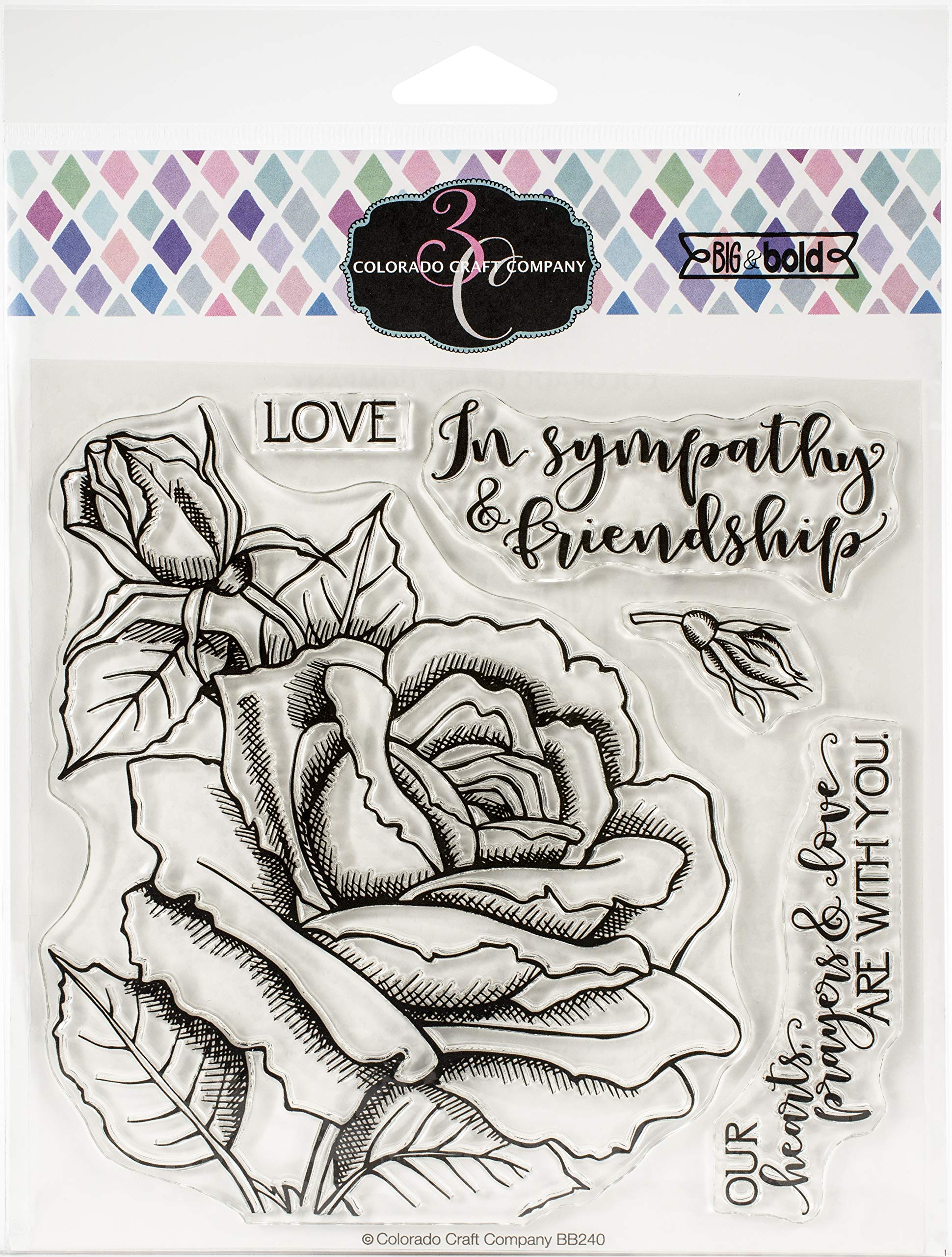 COLORADO CRAFT COMPANY Colorado Clear Stamp SYMP FRNDS, Sympathy & Friendship Rose-Big & Bold, One Size