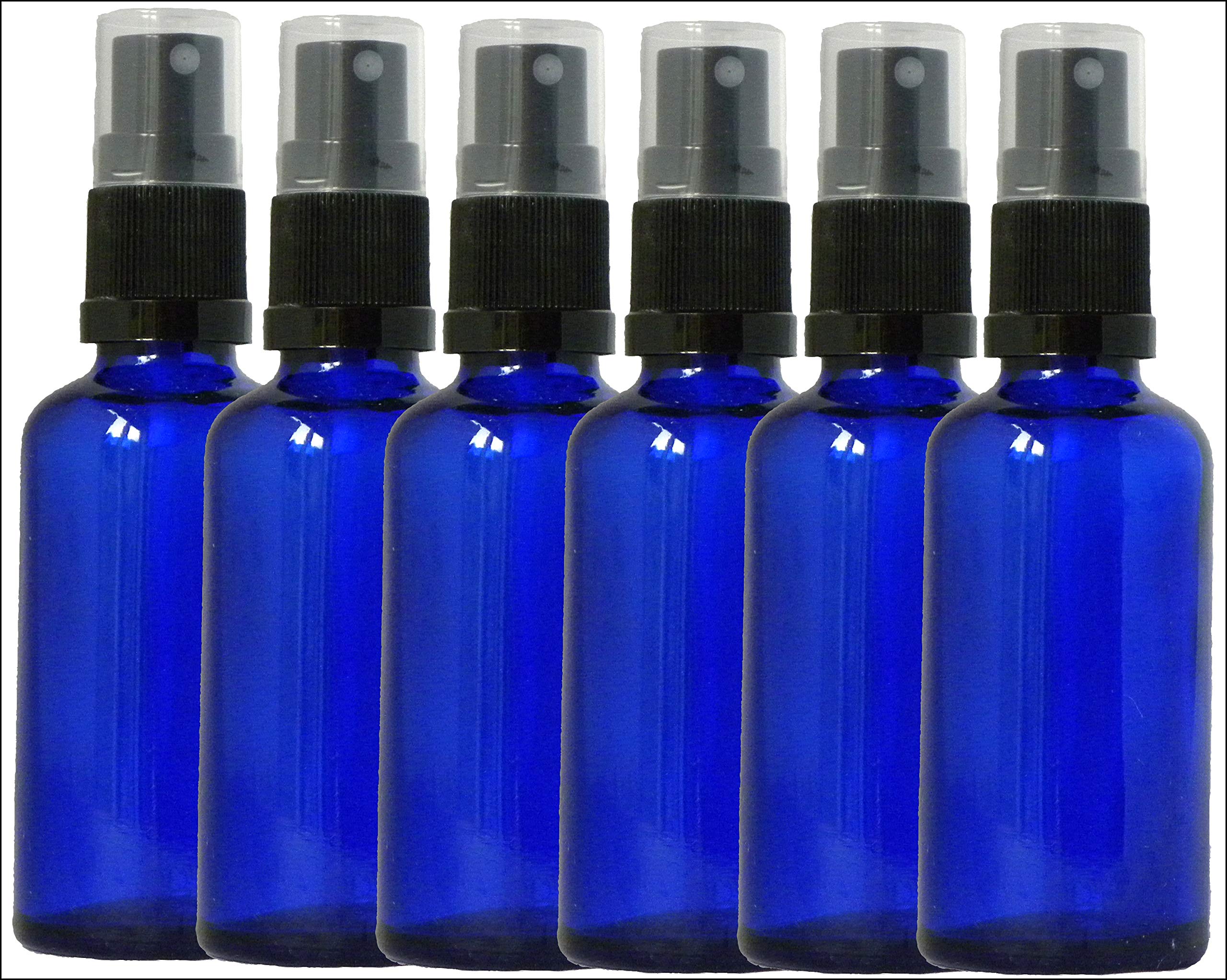 Natural Health 4 Life 6 x 20ml Blue glass bottles with atomiser cap