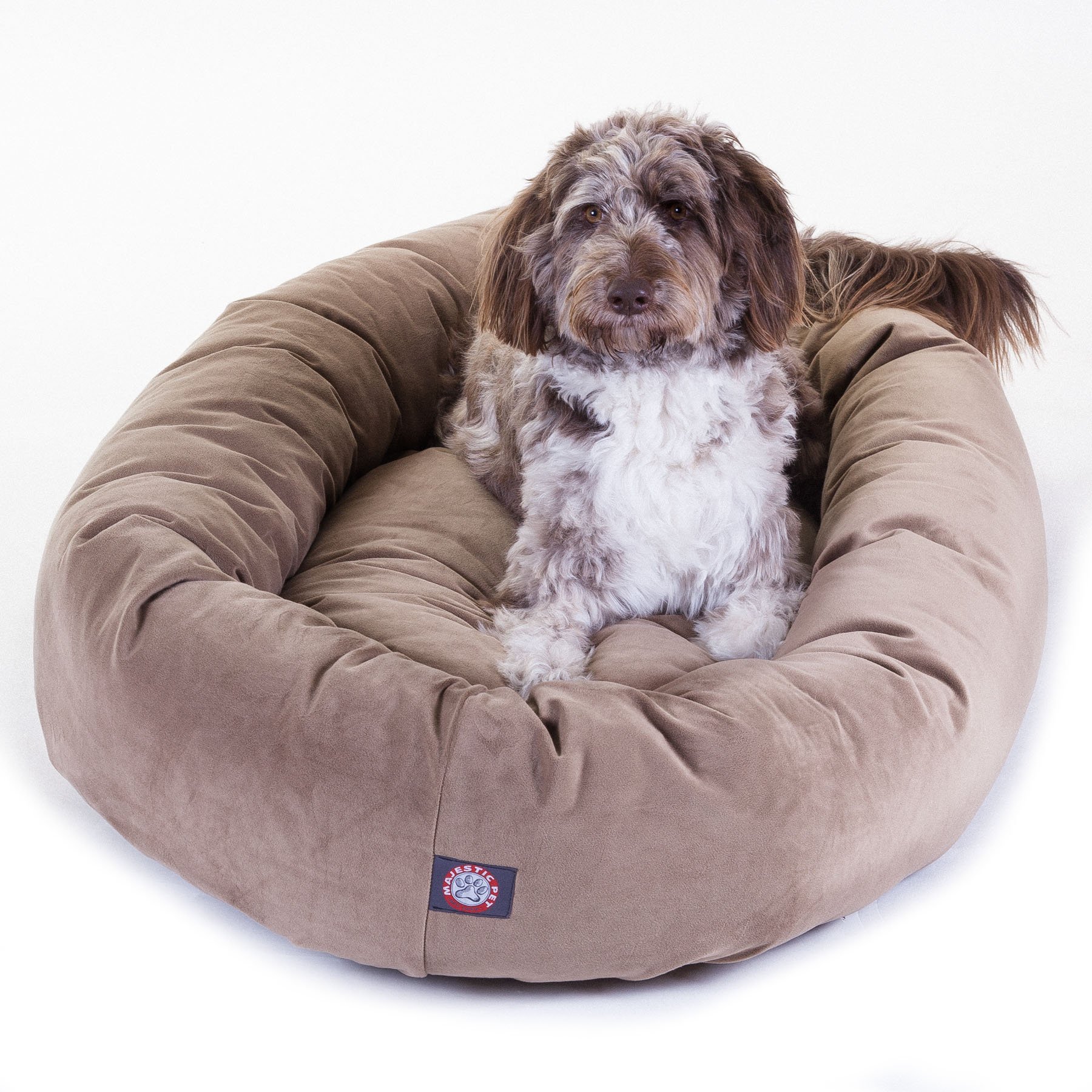 Majestic PetExtra-Large 52" Bagel Dog Pet Bed Microsuede - Stone