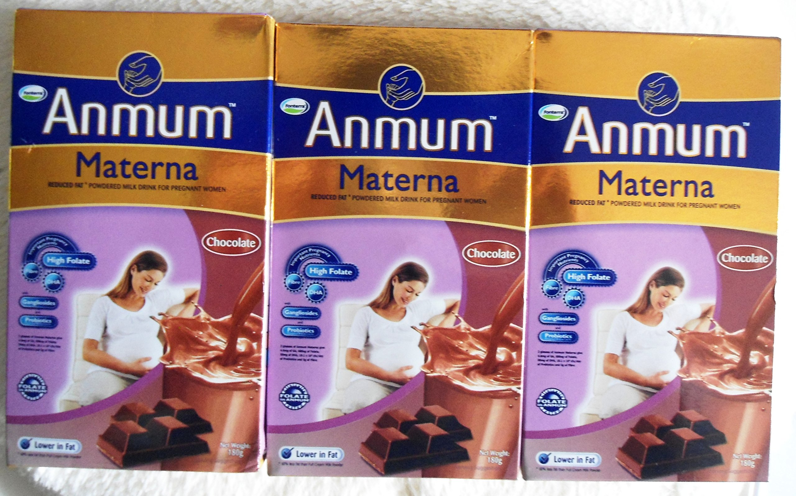 Lot of 3 Anmum Materna Powdered Chocolate Milk Drink for Pregnant Women 180g each box (Total ...