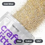 Hemway Craft Glitter Gold Silver 100g Fine Glitter for Crafts Resin Cosmetic view 4