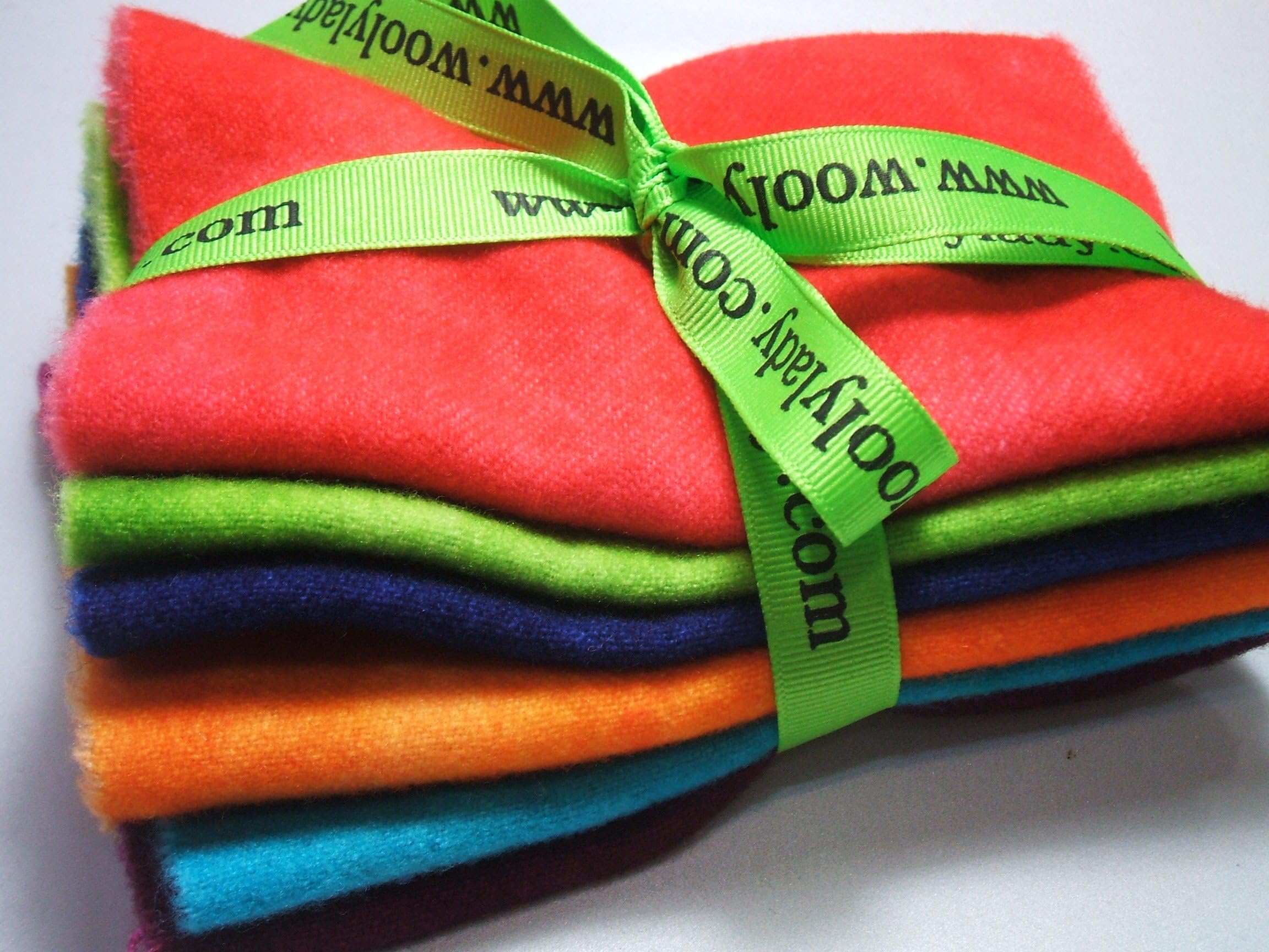 WoolyLady's World 100% Hand-dyed Wool Fabric 6 Pack - 6" x 16"