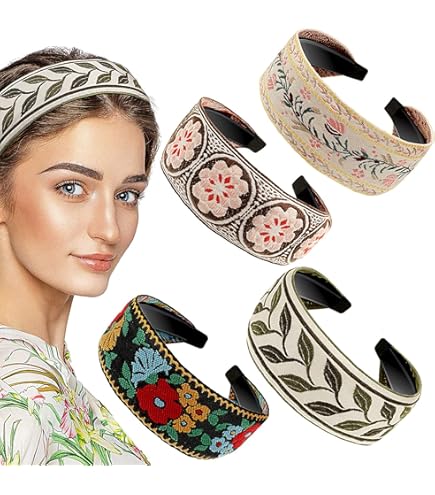 Amazon.com : OUTVIE Bohemian Sunflower Crochet Headbands  display picture 2