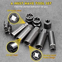 Topec Deep Bolt Extractor Set 28PCS, 3/8" Drive