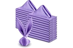 VACVELT 50 Pack Light Purple Satin Napkins 17x17 Inch Wedding Napkins Bulk, Decorative Elegant Dinner Napkins Square Table Na