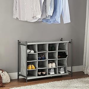 Better Homes & Gardens Charleston Collection 16-Pair Shoe Organizer Spray Gun Copper Ash