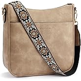 BOSTANTEN Crossbody Bags for Women Trendy Vegan Leather Hobo Purses Shoulder Handbags Wide Shoulder Strap