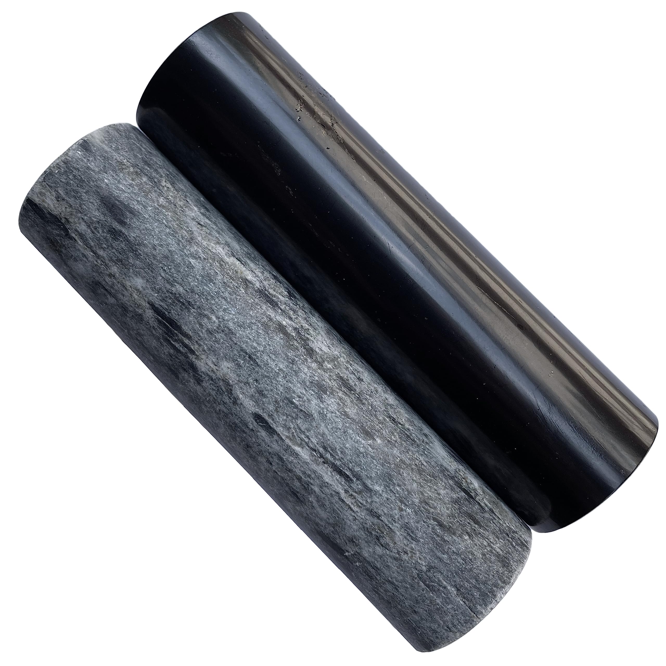 Igox Shungite and Soapstone Stone Harmonizer Set - Cylinder Reiki Meditation Stones