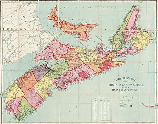 Amazon マッキンレー州 ノヴァ スコシア州 ケープ ブレトン島を含む 10 歴史的なアンティークヴィンテージ地図 24in X 30in 2430 1 アートフレーム ポスター オンライン通販