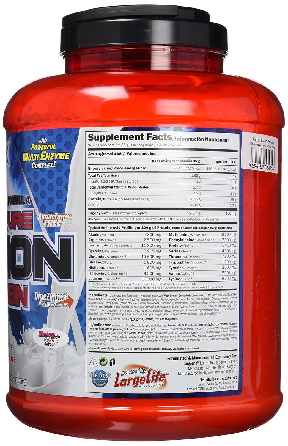 Amix Whey Pure Fusion 2,3 kg Vainilla: Amazon.es: Salud y cuidado personal