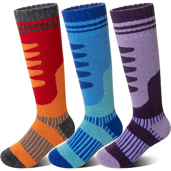 Chaussettes De Ski Enfants - Thermiques, Chaudes, Coton, Pour Sports D'Hiver, Randonnée, Patinage