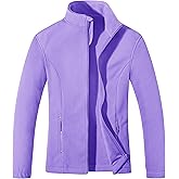 MAGCOMSEN Women's Fleece Jacket Zip Up Coat Lightweight Soft Warm Long Sleeve Jackets with Pockets for Winter
