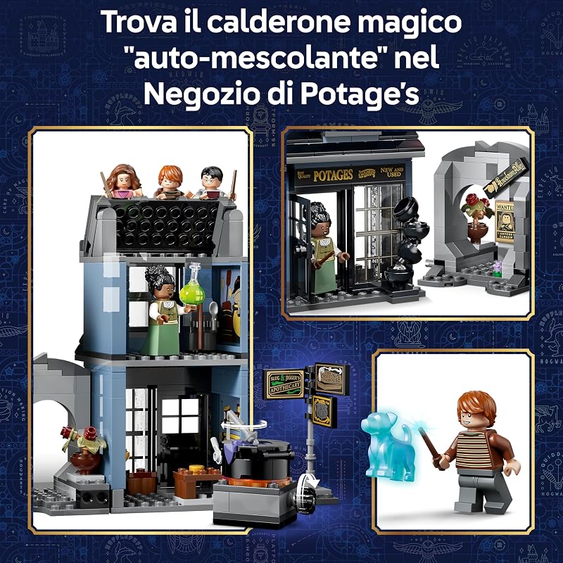 Harry Potter Negozi di Magia di Notturn Alley - Giocattolo in Miniatura con 8 Minifigure e Patronus da Collezione - Decorazione Cameretta - Regalo per Bambine e Bambini da 8 Anni in su - 76471 — foto 5 di 8