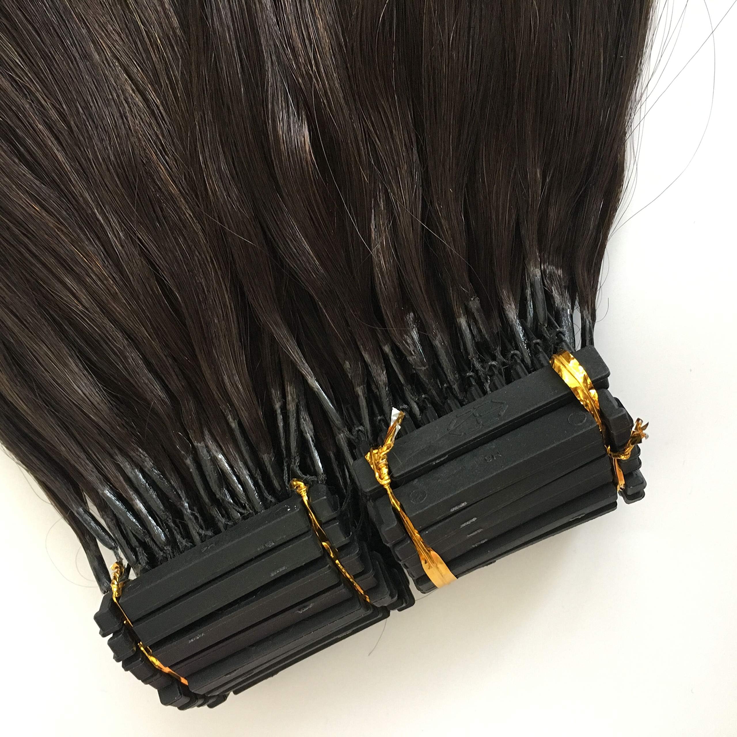 6D Hair Extensions 2# Color 14 inch to 26 inch 8A Human Hair Extensions Can be Dyed 0.5g/strand (10strands,5g/row),(20rows,100g/bag) (26)