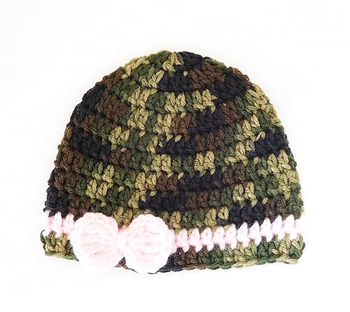 camo crochet baby hats
