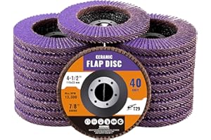 Shawya 20 Pack Ceramic Flap Discs 4 1/2 for Angle Grinder 40 Grit Flap Sanding Disc for Wood and Metal Sanding,T29