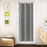 Waterproof Narrow Shower Curtain 92x182cm Grey with Hooks view 2