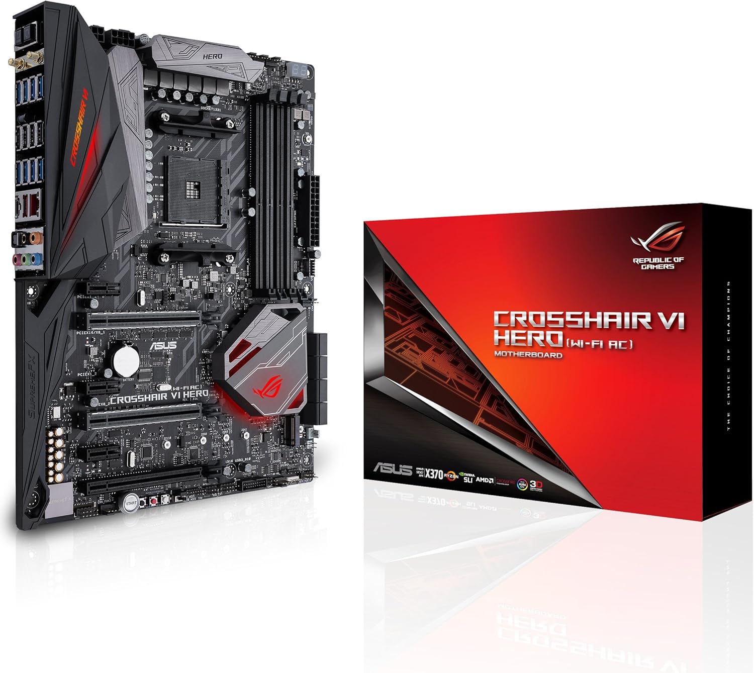 Carte Mere Asus Rog Crosshair Vi Hero Wi Fi Ac Am4 X370 4d4 M 2 Atx 7933 Amazon Co Uk Computers Accessories