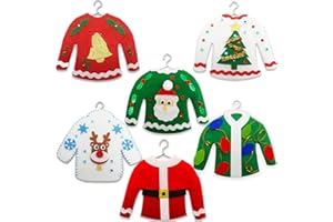 Kiddokids DIY Ugly Sweater Christmas Tree Ornaments, Holiday Craft Kit Toys for Kids-6 Packs