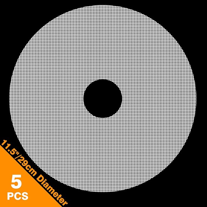 GUCUJI Pack of 5 Premium Non stick Round Silicone Dehydrator Sheets For Fruit Dryer Mesh