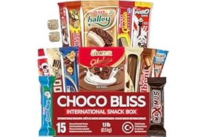 Eastanbul International Snack Box, 15 Chocolate Assortment Bars, Turkish Exotic Snacks, Assorted Candy Variety Pack of Foreig