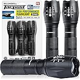 TacLight Tactical Flashlights, 3 Pack Zoomable Waterproof Flashlight Camping, LED Flashlight, Torch Light, Lampe De Poche, He