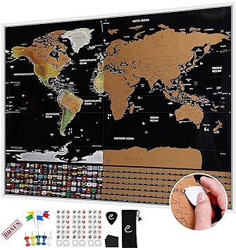 Escapades Rubbel World Map Scratch Xxl With Original Edition