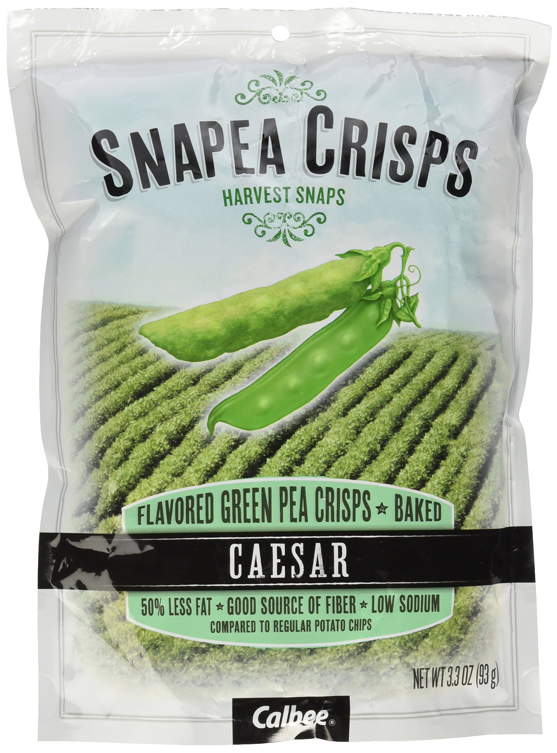 Harvest Snaps Green Pea Snack Crisps, Caesar 3.3oz, Deliciously Baked