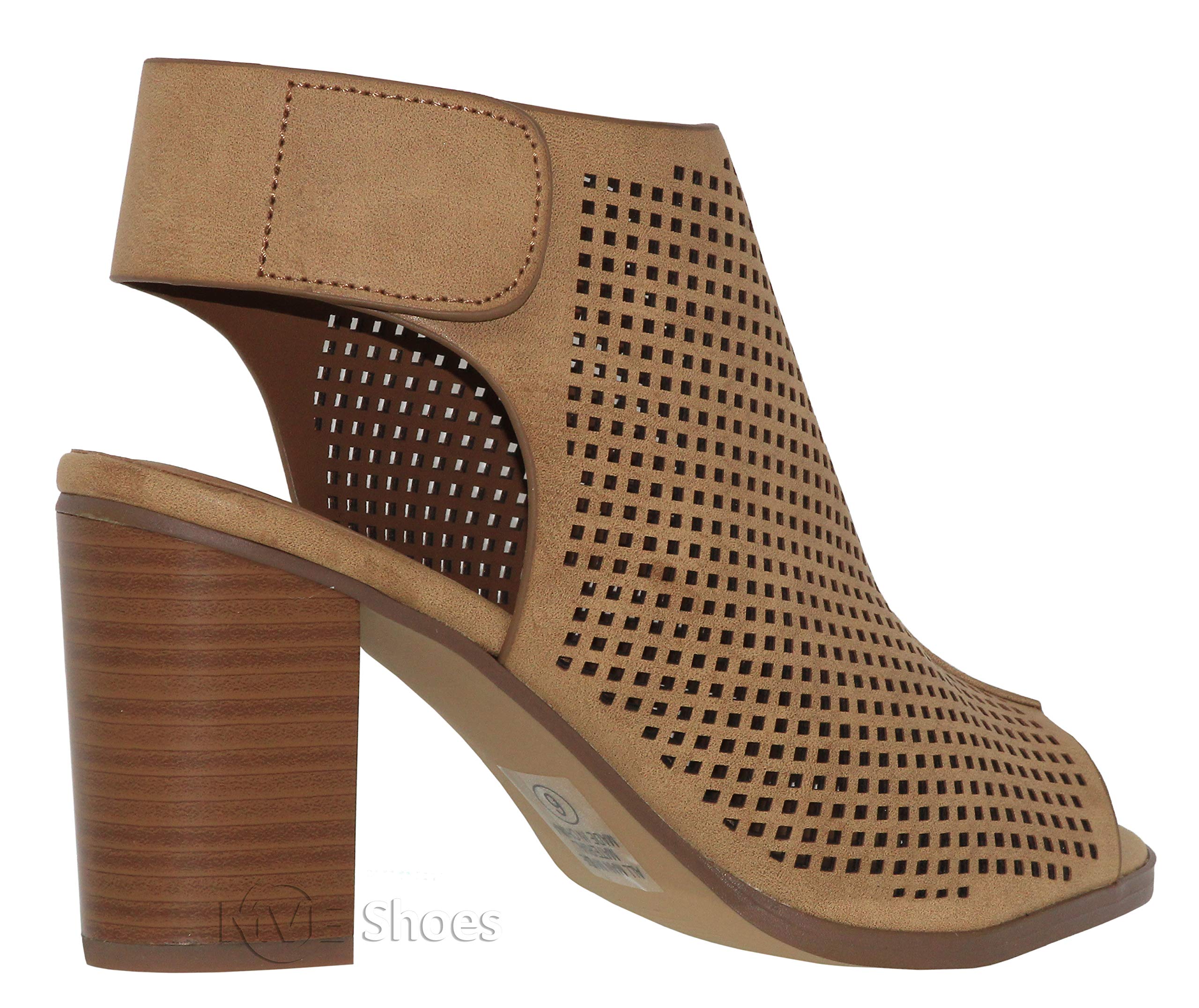 MVE Shoes Womens Stylish Comfortable Open Toe Cut Out Heeled Sandal - Image 4