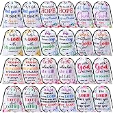 Aliceset 36 Pcs Easter Religious Bible Verse Drawstring Bags Drawstring Gift Bags Bulk Christian Floral Wood Grain Pouches for Baptism Christening Party Favors Religious Supplies
