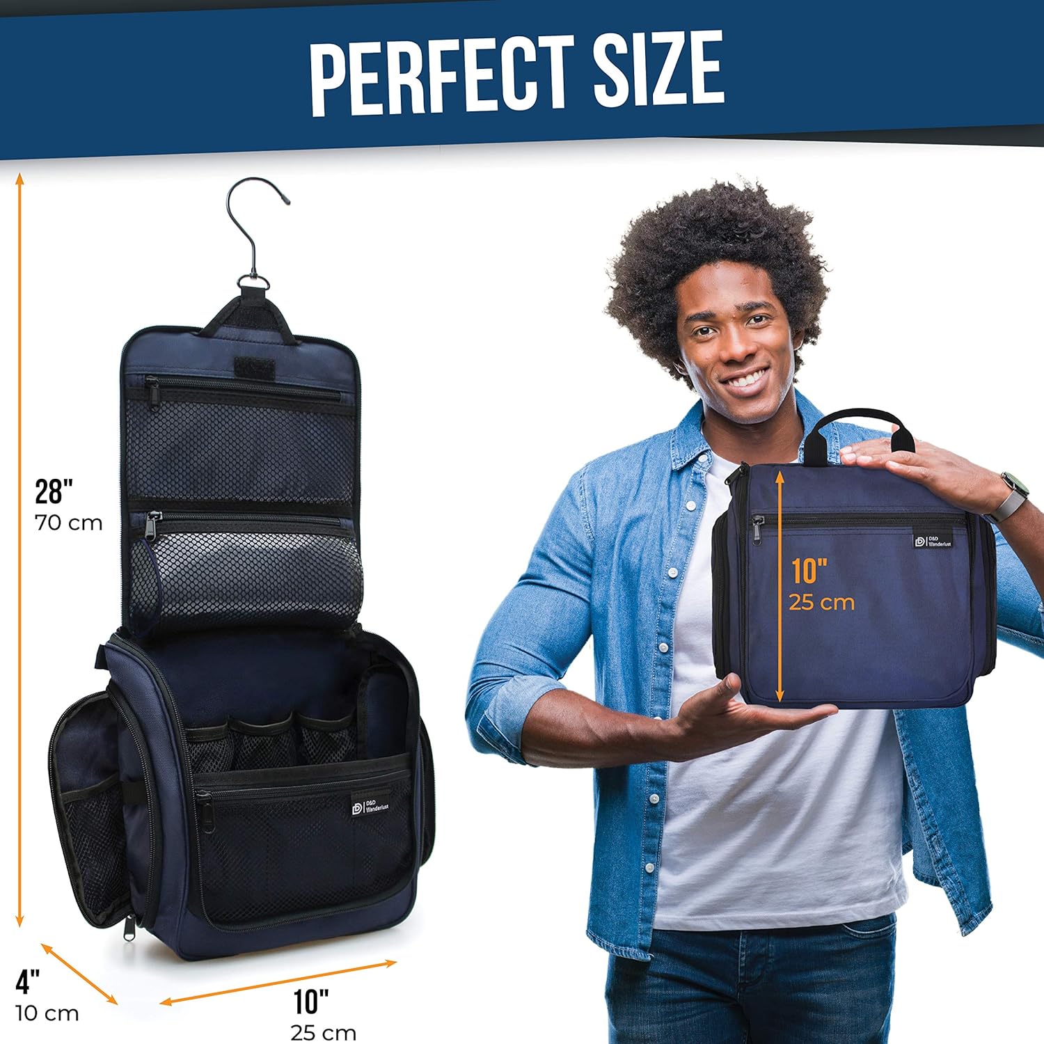 Hanging Travel Toiletry Bag for Men and Women – Large Cosmetics, Makeup and Toiletries Organizer Kit with 19 Compartments, YKK Zippers, XXL Metal Swivel Hook, Water-Resistant Nylon : Beauty