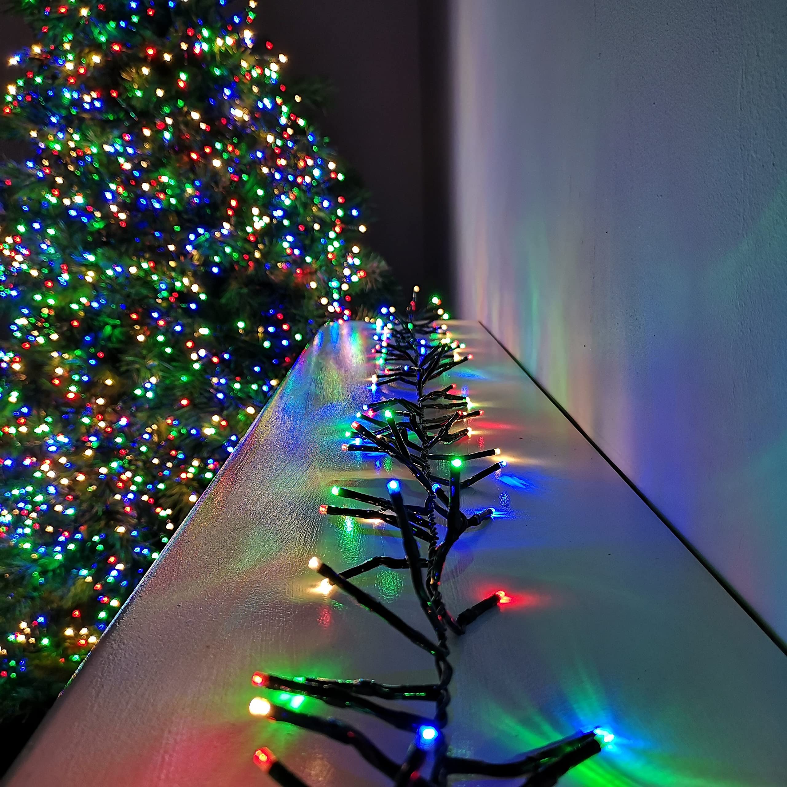 Premier Decorations 480 Multi Action Indoor & Outdoor Christmas Cluster LED Lights with Timer - Multi-Colour Multi Coloured