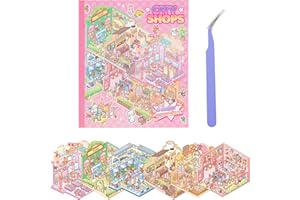 Lot de 6 autocollants 3D pour adultes et enfants Thème boutiques de ville