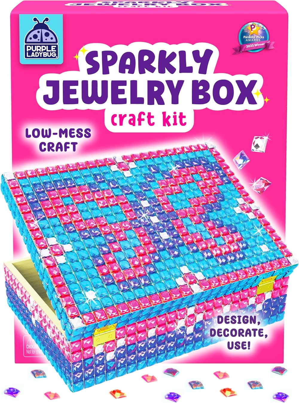 Purple Ladybug DIY Jewelry Box Kit for Girls 8-12 Craft Gift