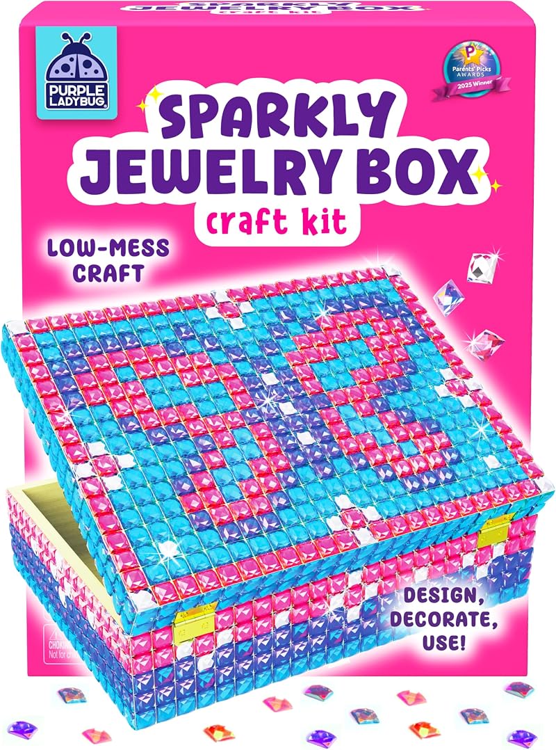 Purple Ladybug DIY Jewelry Box Kit for Girls 8-12 Craft Gift