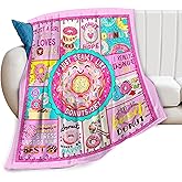 SweetFox Donut Blanket, Funny Cute Donut Decor Throw Blanket Gifts for Girls Boys Food Lovers Super Warm Soft Plush Fleece Lightweight Flannel Winter Bedding Blankets for Kids Adults Women 50"X40"