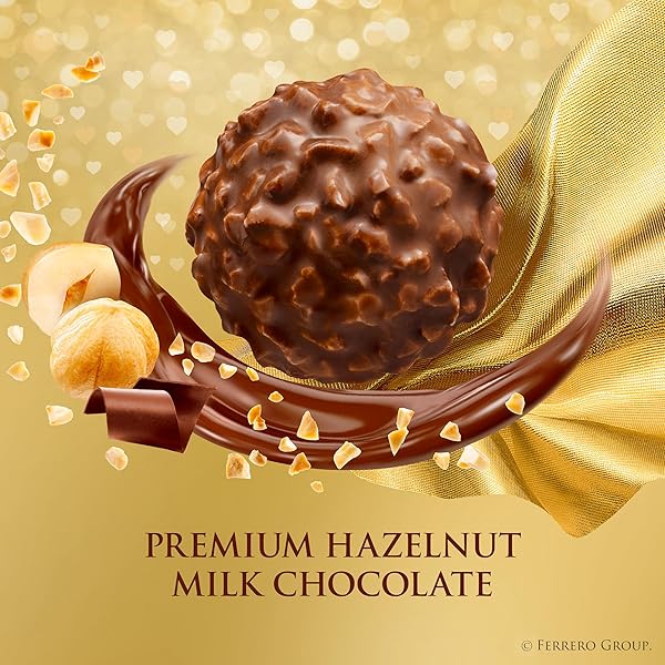FERRERO ROCHER, 16 COUNT, GOURMET MILK CHOCOLATE HAZELNUT, VALENTINE’S CHOCOLATE, INDIVIDUALLY WRAPPED, 6.2 OZ