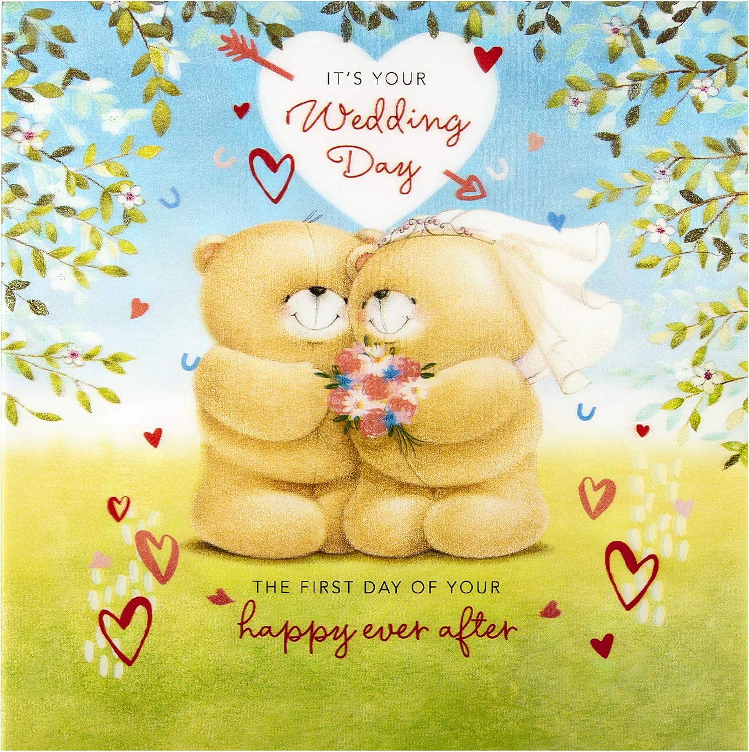 Hallmark Wedding Congratulations Card - Large 3D Effect Lenticular Design, Forever Friends Lenticular Design