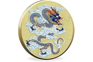 CYOUNG Chinese Holy Blue Dragon Lucky Coin - Attract Good Fortune & Prosperity - Lottery Ticket Scratcher Tool