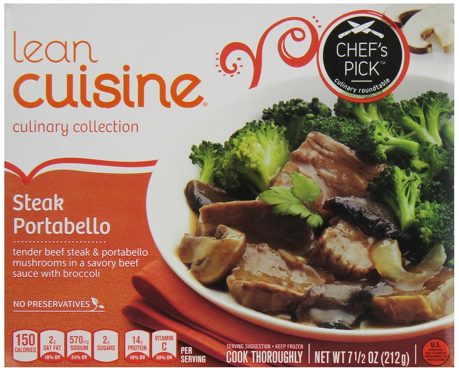 LEAN CUISINE COMFORT Steak Portabella 7.5 oz. Box Delicious Frozen