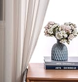 CUCRAF Net Curtains Eyelet Voile Sheer Linen 90cm Drop Pair 1.5in Rod view 6