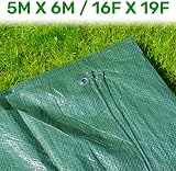 Cost Wise 5m x 6m Royal Green Waterproof Tarpaulin with Eyelets - Builders Tarp view 2